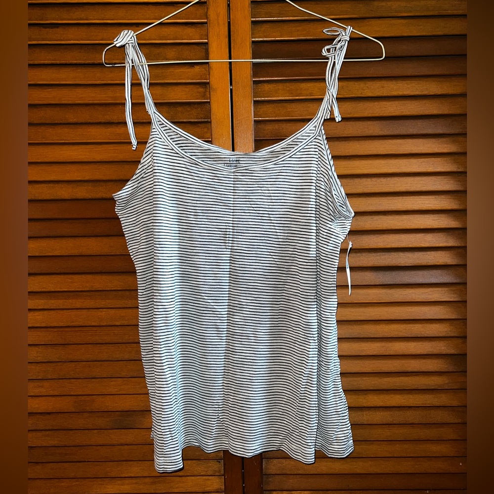 Gap Factory Luxe Black and White Striped Camisole